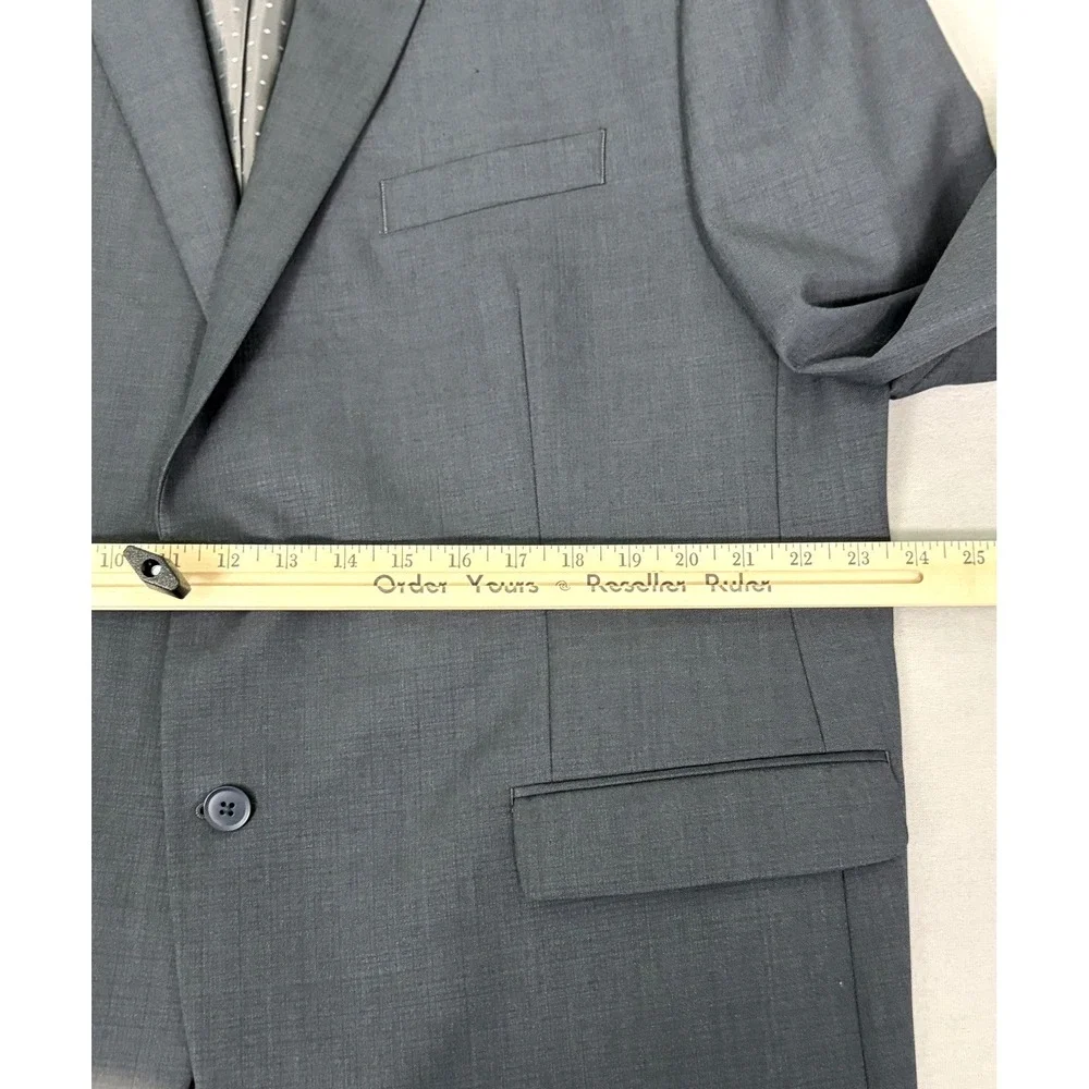 Collection By Michael Strahan Suit Jacket Men's 48R Charcoal Gray Wool Blend